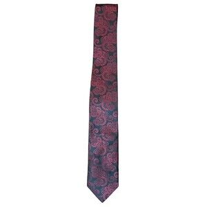Chereskin  Men’s Neck Tie L58" W3.25" Red & Black Paisley Excellent Condition